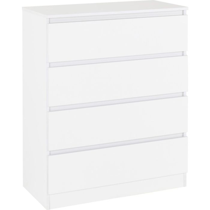 MALDEN White Chest of Drawers - Medium-sized, 4 Drawers