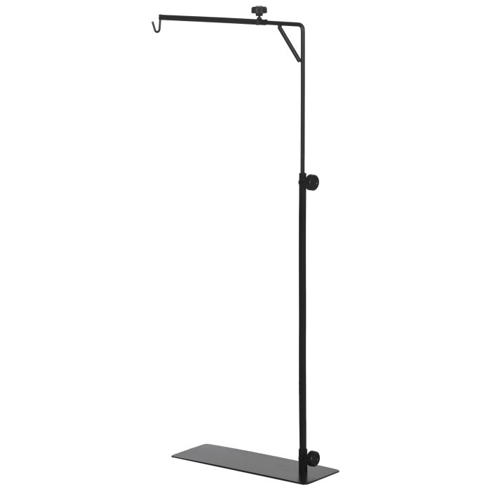 Shelley Adjustable Height and Length Reptile Lamp Stand Holder with Hook - Black