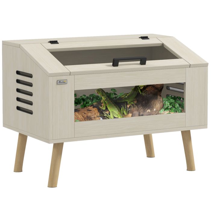 Shelley 111L Vivarium for Snakes Lizards Horned Frogs with Tempered Glass Windows - Grey