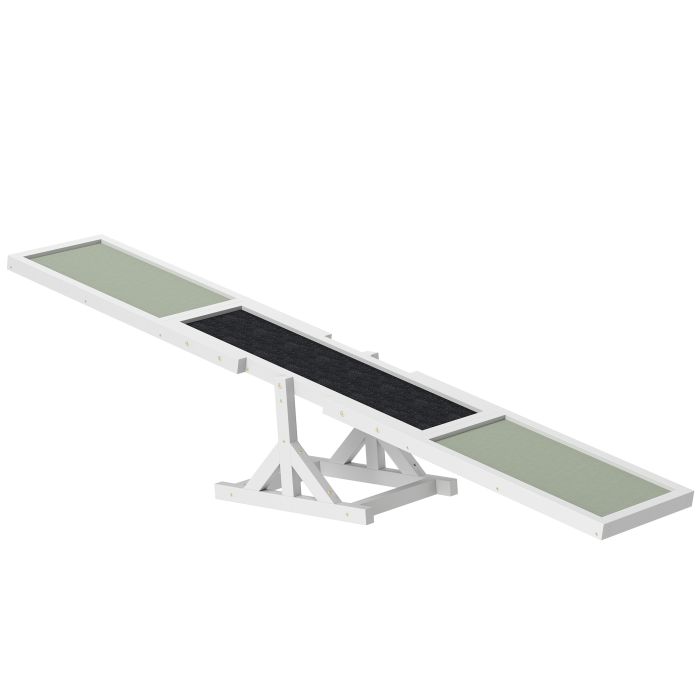 Shelley Wooden Pet Seesaw for Big Dogs with Anti-Slip Surface - White