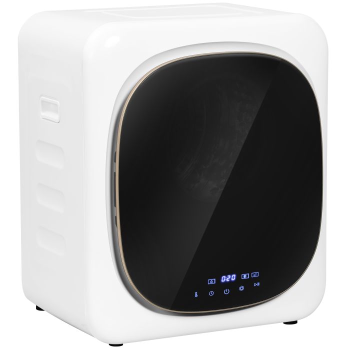 HERON 4kg Vented Tumble Dryer with Deodorize, Smart Mode, 800W Compact Tumble Dryer with Stainless Steel Tub, Front Load, for Flat, Home, RVs, White