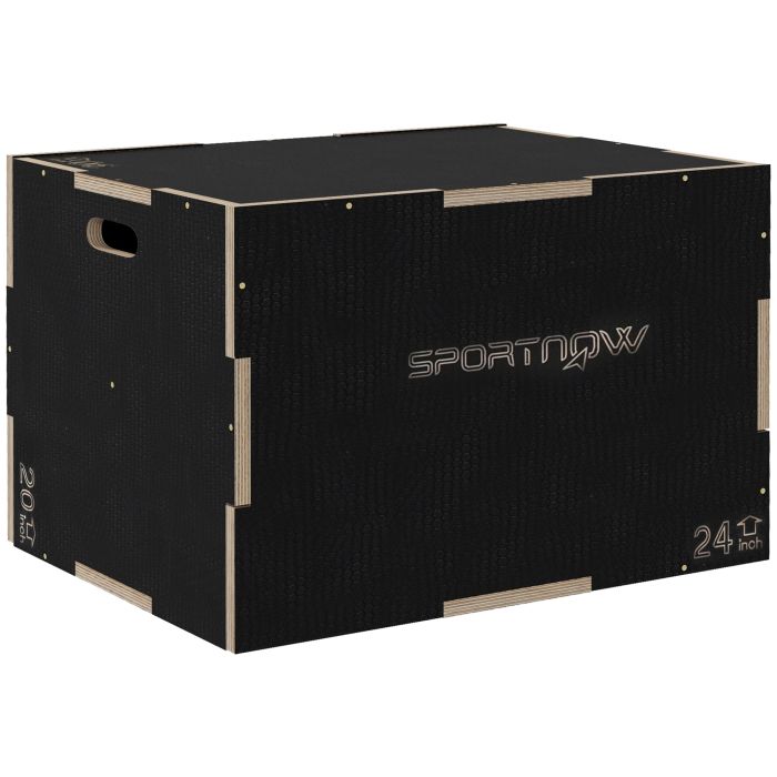 McAlpin 3-in-1 Wooden Plyo Box Anti-Slip Jump Platform for Workout - Black