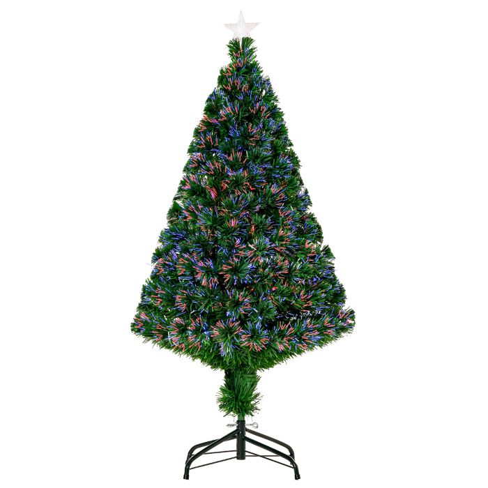 Debbie Prelit Christmas Tree Artificial Tree, Metal Base, Pre-Lit, 1.2m - Green