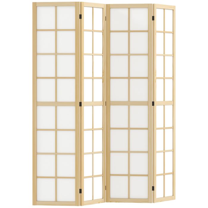 HERON 4 Panel Folding Room Divider, Freestanding Room Separator, Indoor Privacy Screen for Living Room, Bedroom, 160 x 170cm
