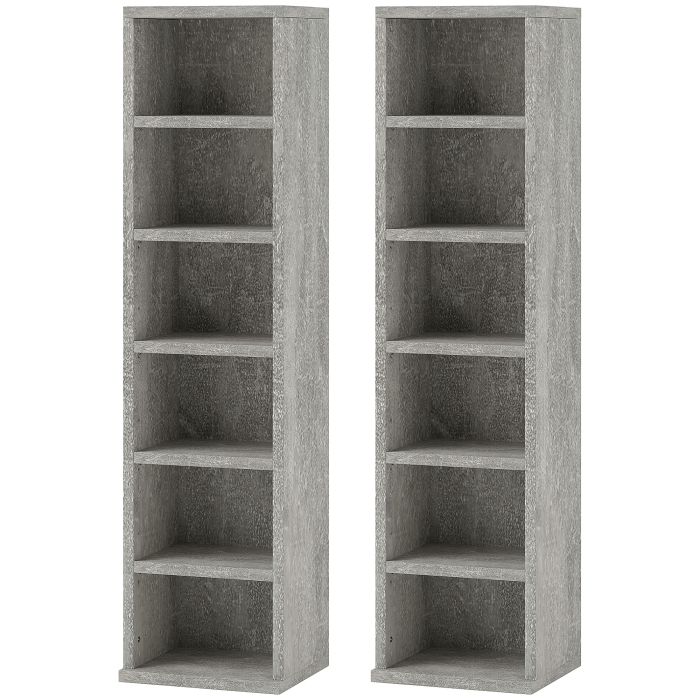 HERON Set of Two 102 CD Storage Units - Cement Grey