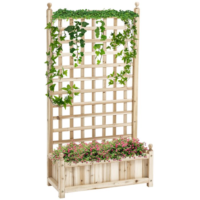Wood Planters with Trellis for Climbing Vines Indoor Outdoor