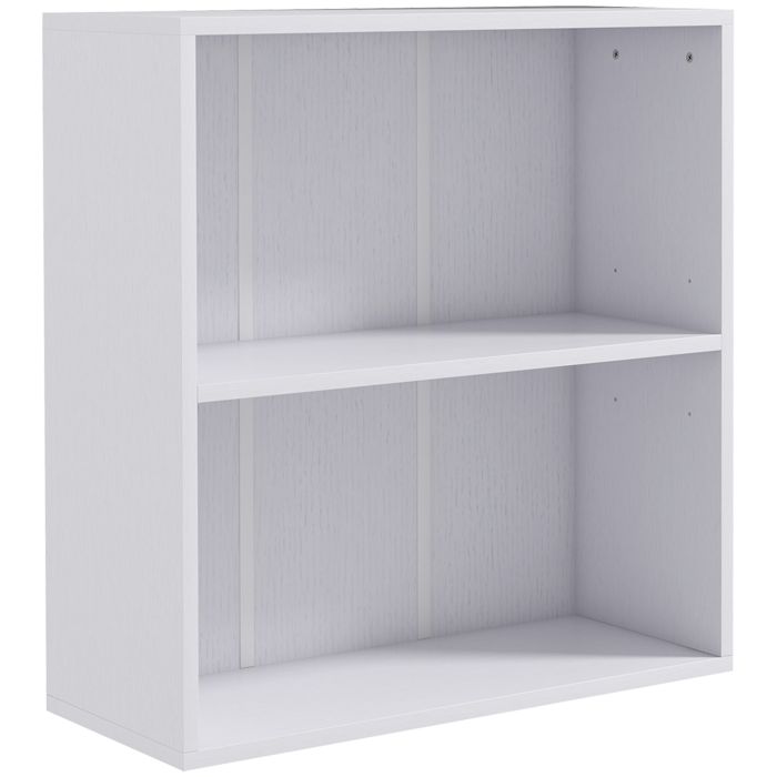 Scott 2 Tier Bookshelf with Adjustable Shelf - White