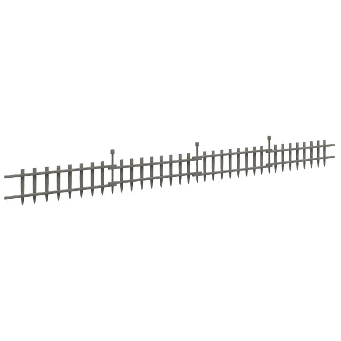 4PCs Wooden Garden Fencing Landscape Edging, Grey