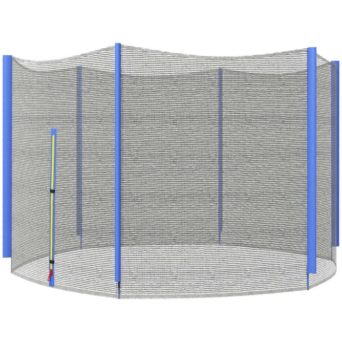 SPORTEDGE 8ft Trampoline Net Replacement with Zip & 6 Plastic Pole Covers, Weather-Resistant, Blue