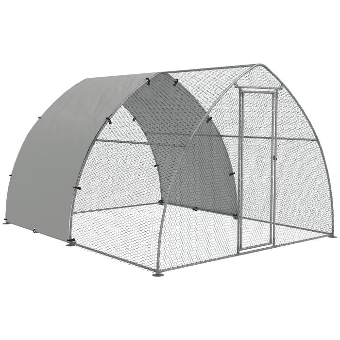 Shelley Galvanised Chicken Coop Outdoor with Cover for Chickens Hens - Safe Space