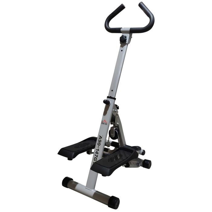 Stepper w/Handle Hand Grip Workout Fitness Machine For Fitness Aerobic Exercise Home Gym Grey