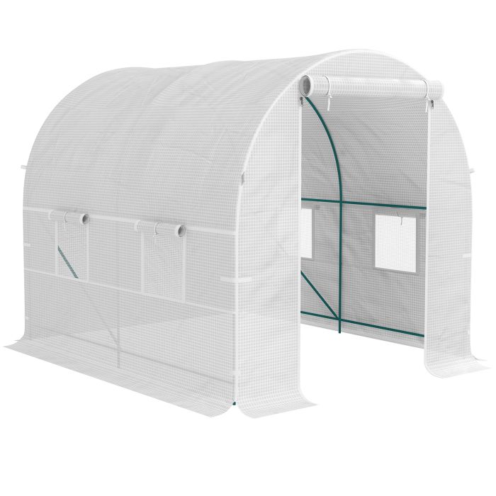 SUNVISTA 245 x 200cm Polytunnel Greenhouse - White