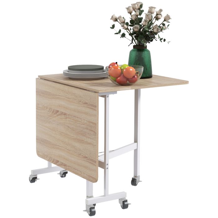 Scott Drop Leaf Dining Table with Metal Frame for 4-6 - Natural