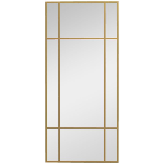 Scott Rectangle Wall Mirror Window Style Vanity Mirror with Metal Frame - Black