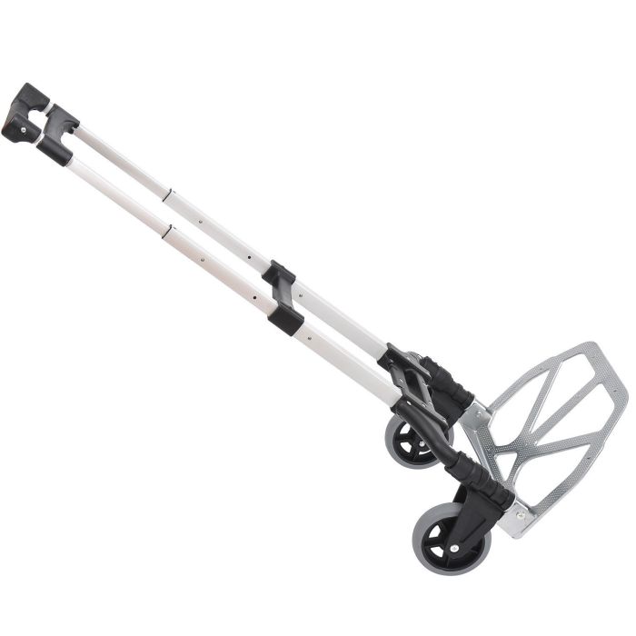 HERON Aluminium Folding Hand Truck Trolley, Heavy Duty Foldable Sack Cart with Adjustable Telescoping Handle, 70KG Load Capacity