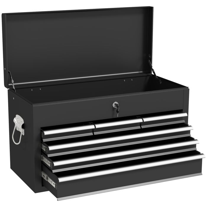 Scott 6 Drawer Tool Chest Lockable Metal Toolbox with Top Case - Storage