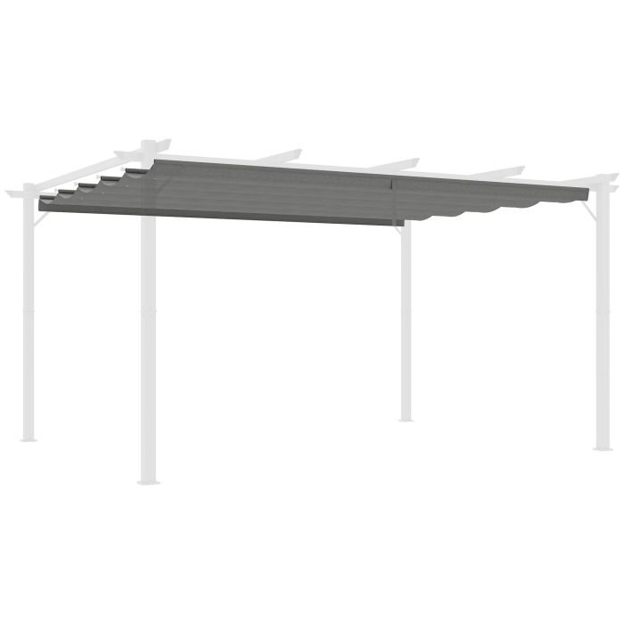 SUNVISTA Retractable Pergola Shade Cover, Replacement Canopy for 4 x 3 (m) Pergola, Retractable Roof, Light Grey