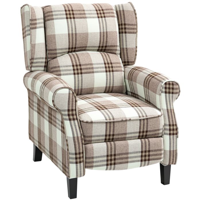 HERON 160deg Reclining Armchair, with Footrest - Brown