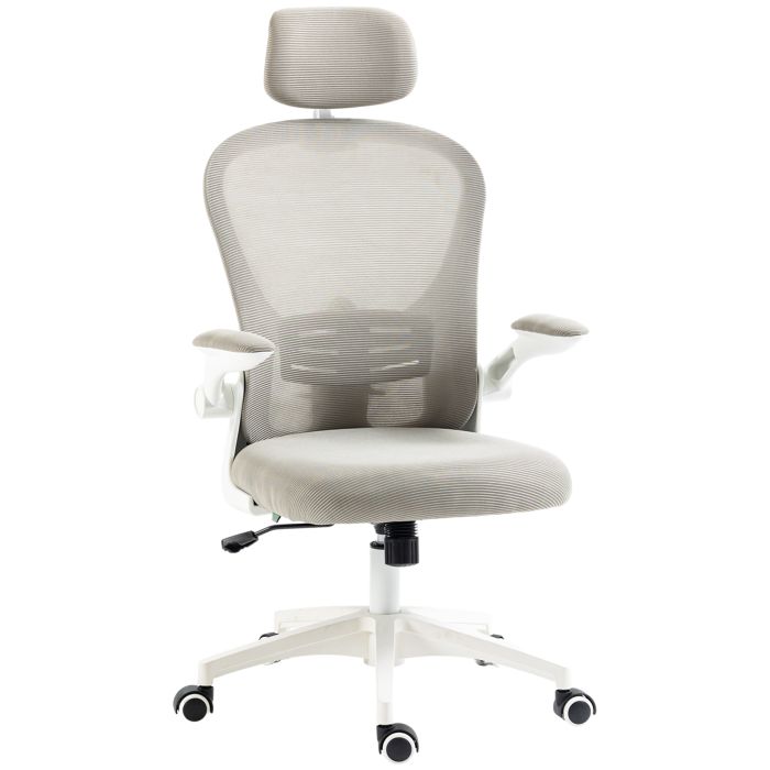 Preston Multi-Adjustable Office Chair with Lumbar Support Headrest - Grey