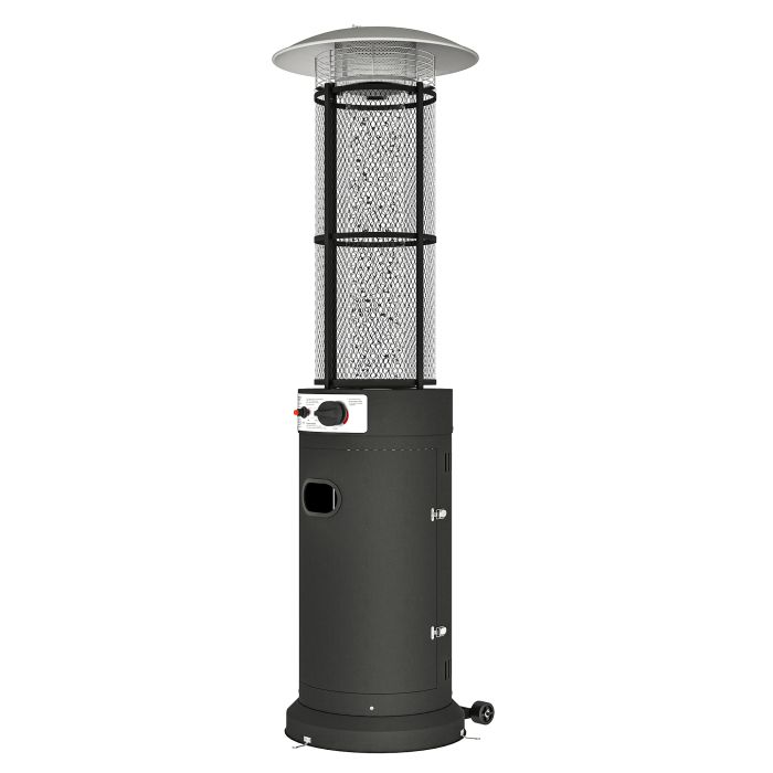 SUNVISTA 11KW Gas Patio Heater with Adjustable Flame, Tip-Over Switch & Wheels, Black