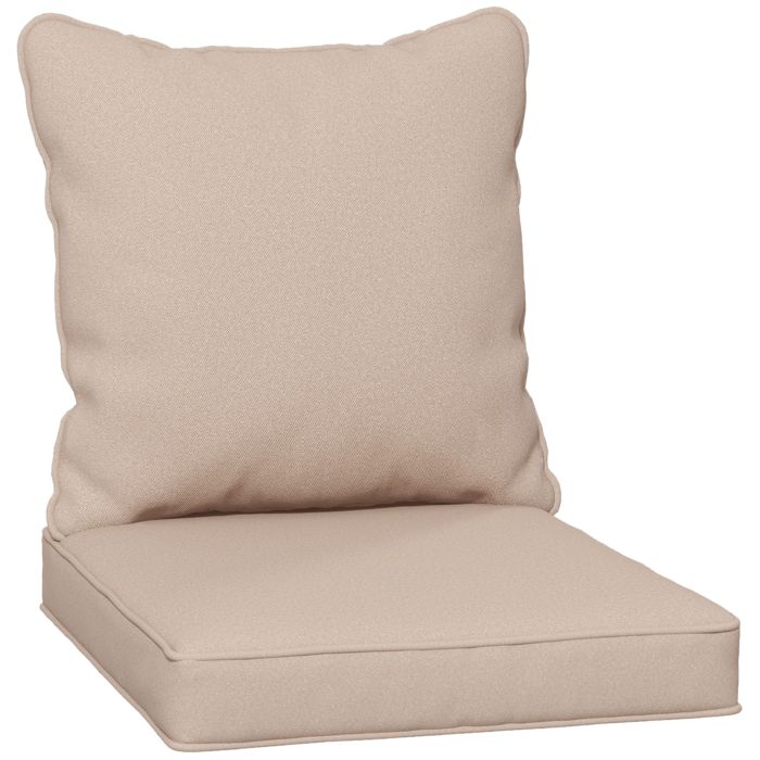 1-Piece Back and Seat Cushion Pillow Replacement, Patio Chair Cushion Set for Indoor Outdoor, Beige