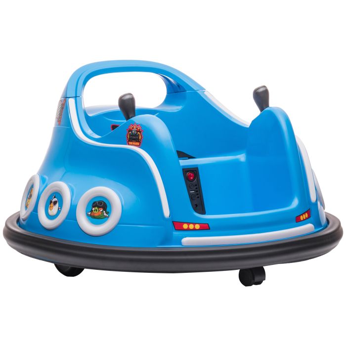 AIVAGO Angry Bird Licensed Waltzer Car, 12V Kids Bumper Car w/ Joysticks, Remote, Music LED Lights - Blue