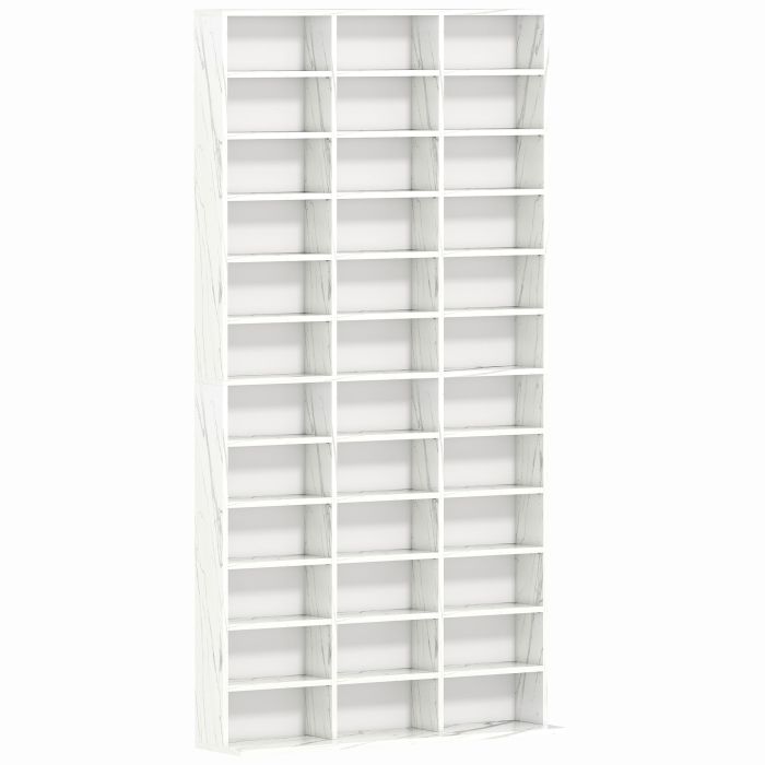 HERON CD Storage Unit Adjustable Shelves 102x195cm - Marble Effect