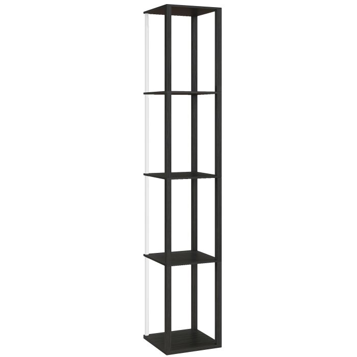 HERON RGB LED Floor Lamp with Shelves Dimmable Standing Lamp Remote Control - Black