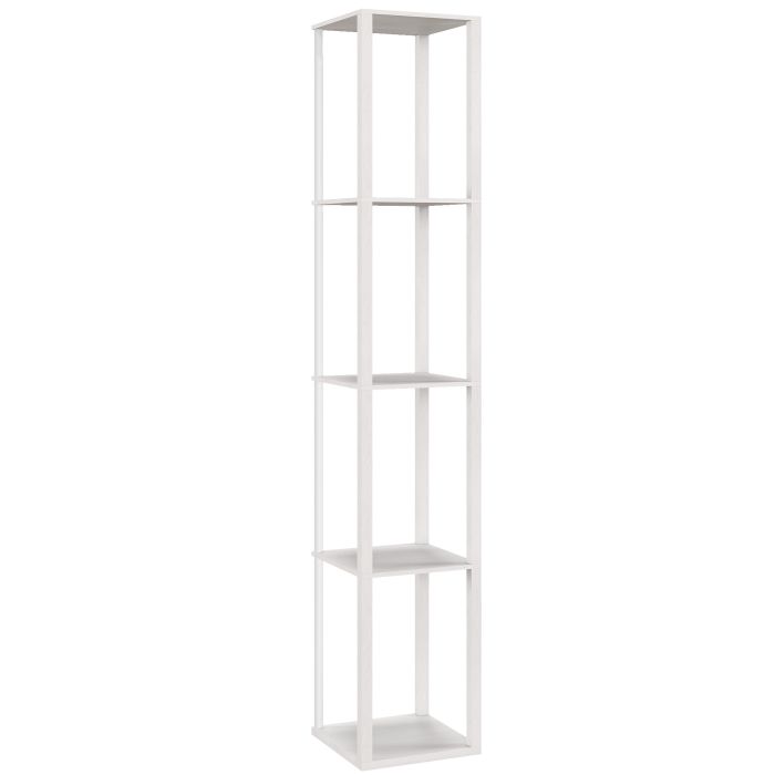 HERON RGB LED Floor Lamp with Shelves Dimmable Standing Lamp Remote Control - White