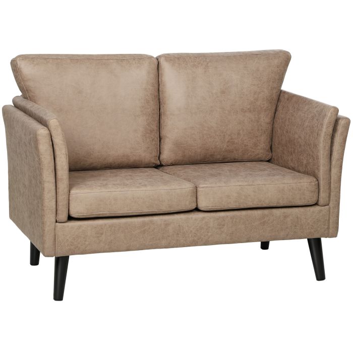 LAVRIC Leather 2 Seater Fullback Sofa - Brown
