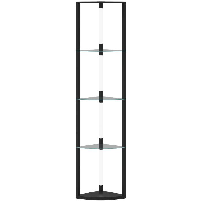 MERIVANE LED Floor Lamp with Shelves and Foot Switch - Black