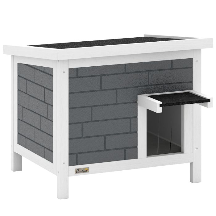 ARVANNIS Outdoor Cat House Insulated with Openable Roof - Grey