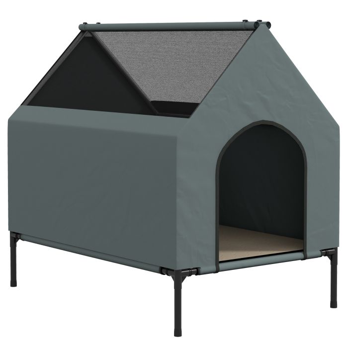 NOIVIA Fabric Elevated Dog House - Grey