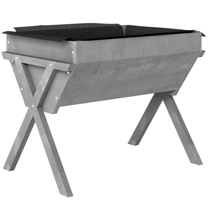 GLORLUM Wooden Wooden Raised Garden Bed - Light Grey