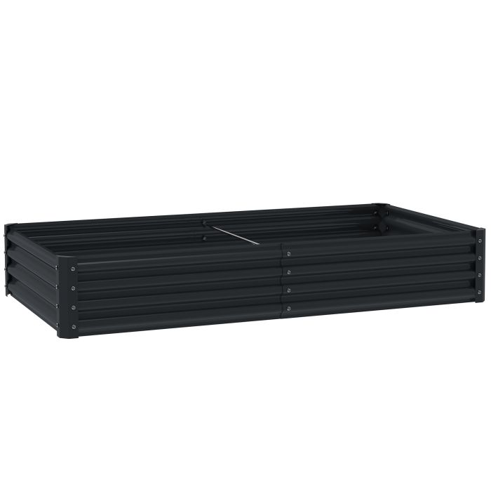 LEONIA Wooden Metal Garden Planter - Black