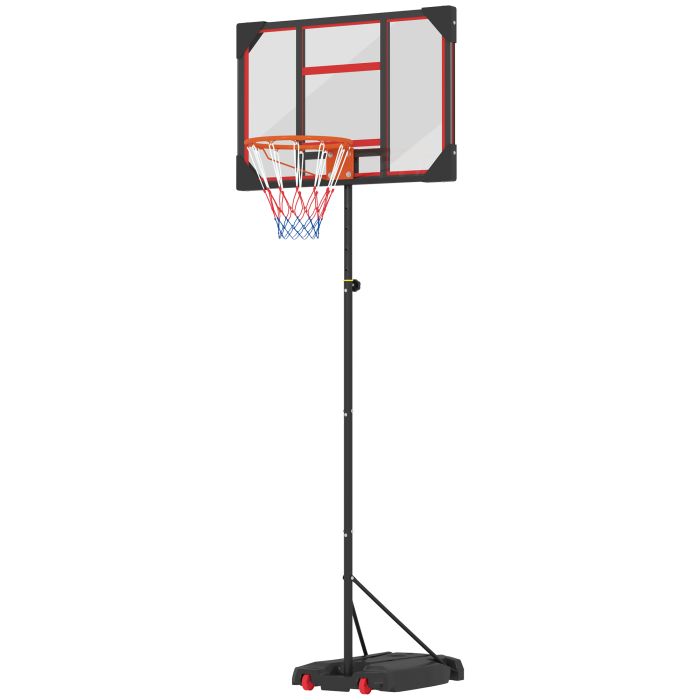 SPORTNOW PE Adjustable Basketball Hoop - Red