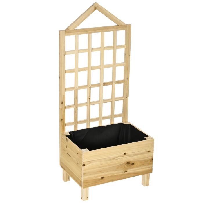CARIX Wooden Wooden Planter with Trellis - Light Wood