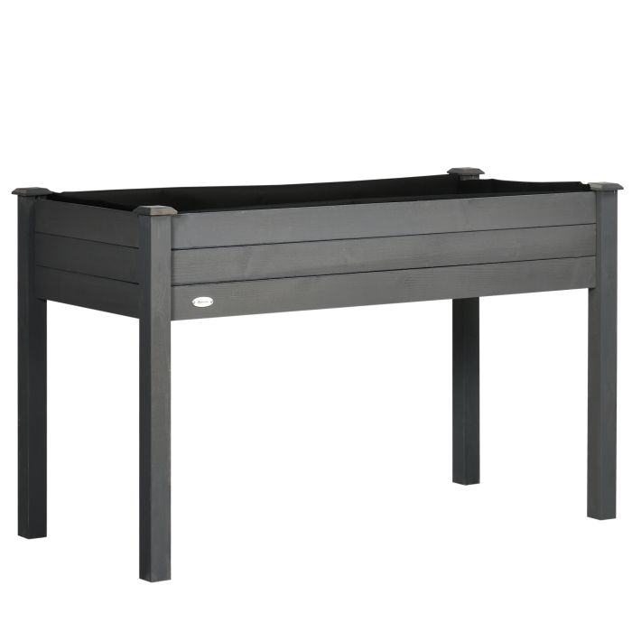 BELEOS Fabric Wooden Raised Garden Bed - Dark Grey