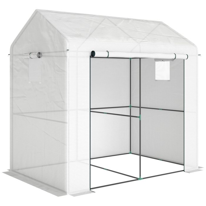 CAREOS PE Walk-In Greenhouse - White
