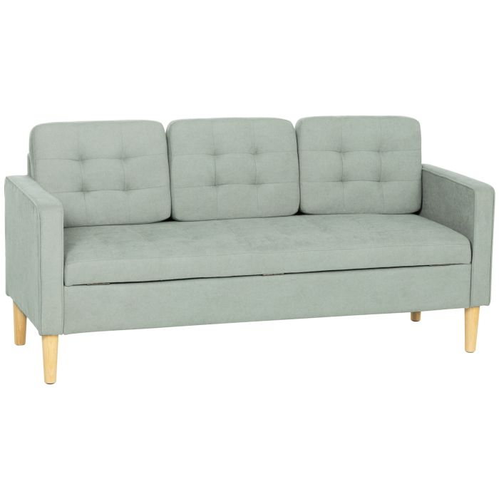 Luxvale Wood 3 Seater Sofa - Grey
