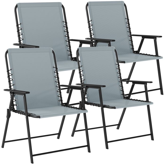 Winvale Light Grey Steel Folding Chairs Set of 4 - 60cm