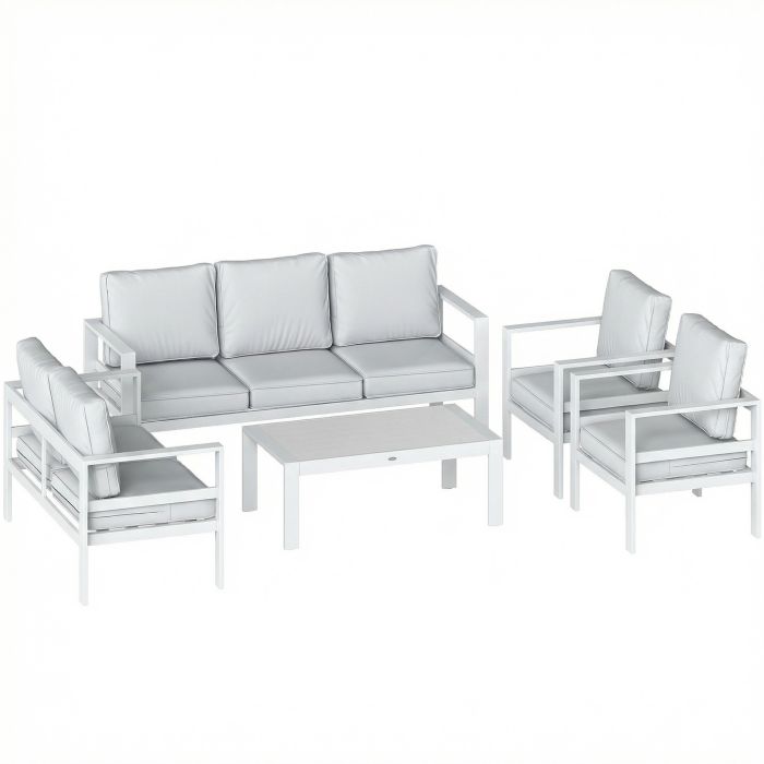 Camhall Aluminium 5 Pieces Sofa Set - White