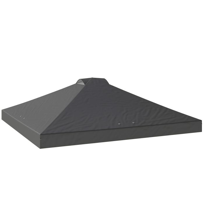 Elmhall Dark Grey Fabric 3x3m Waterproof Pop Up Canopy Cover with 8 Drainage Holes - 300cm