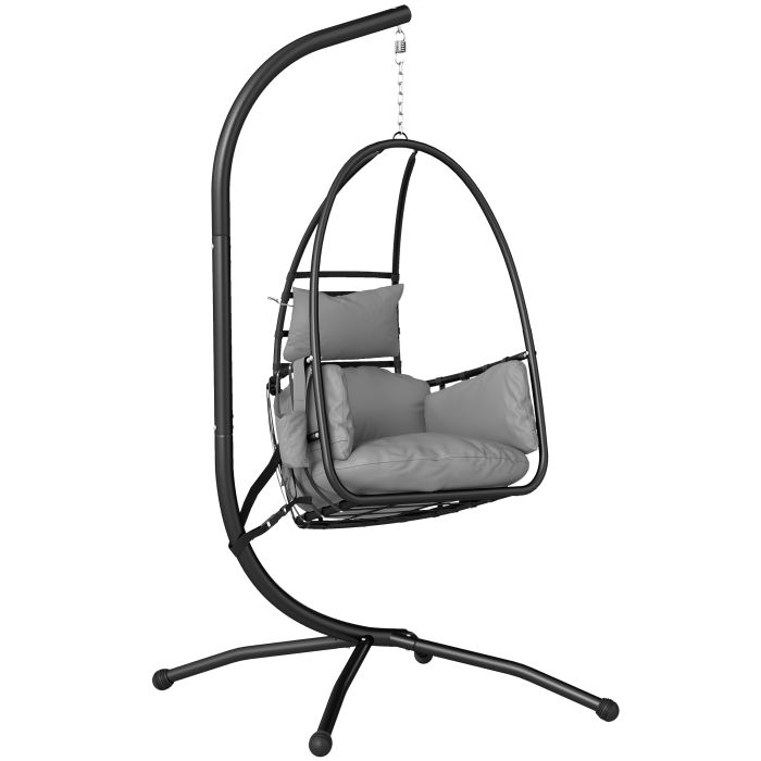 Wexier Dark Grey Steel Egg Chair - 95cm