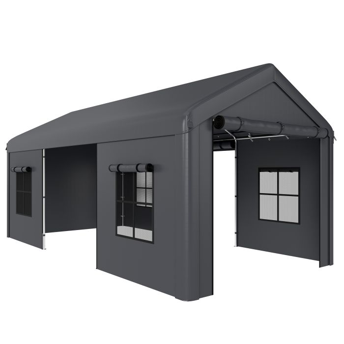Cavon Dark Grey Steel 3x6m Canopy Tent with Galvanised Frame - 300cm