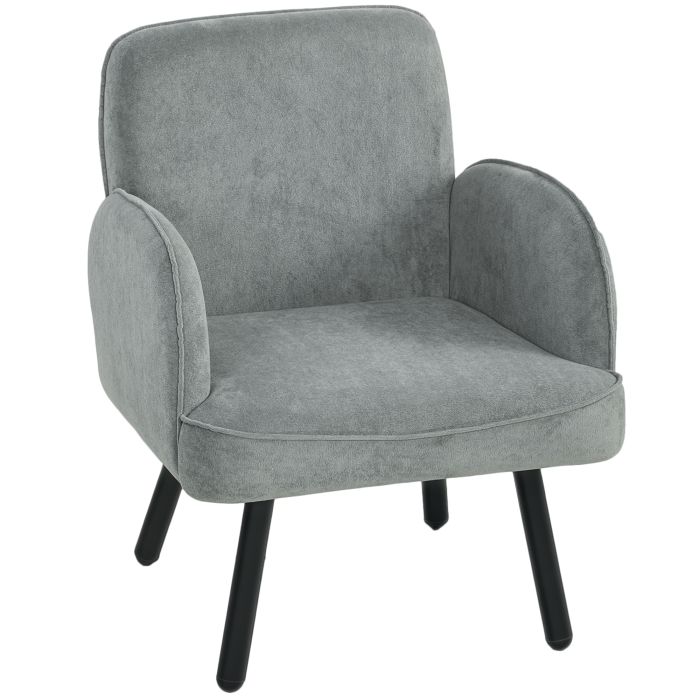 Cheshaw Velvet Armchair - Grey