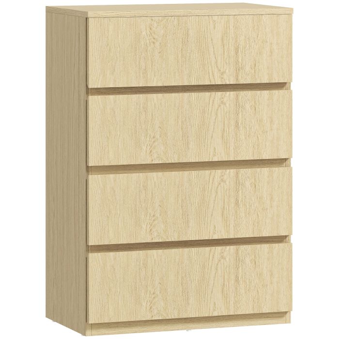 Winmoor Oak Finish Chest of Drawers - Small-sized, 4 Drawers