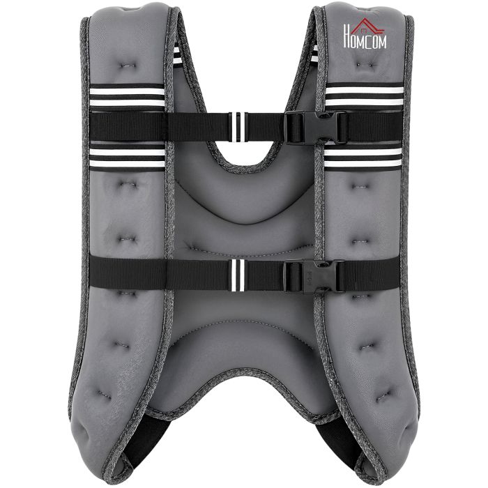 MONJAD 10 kg Adjustable Weighted Vest with Pocket and Reflective Strips for Running and Training - Grey