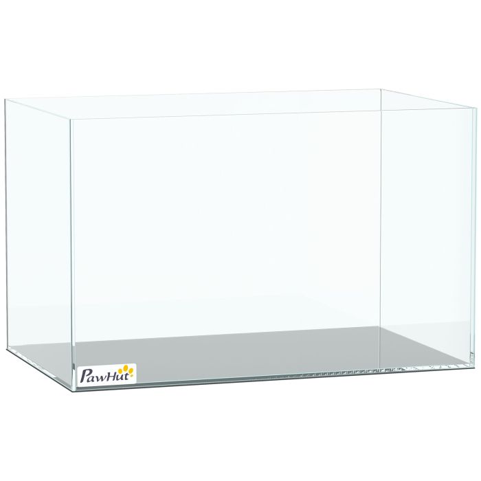 SEDBERGH 24L Bare Glass Fish Tank with Protective Base Mat for Fish and Shrimps - Transparent and Black