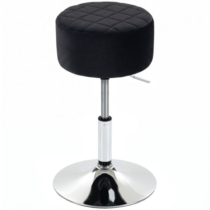 BROOKBROOK Adjustable Swivel Velvet-Feel Bar Stool - Black